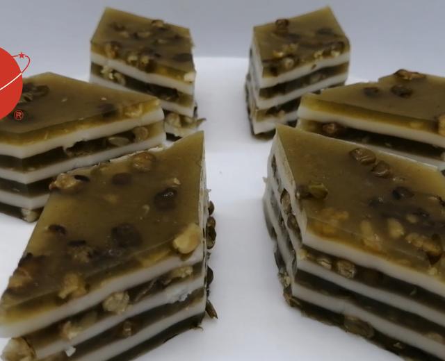绿豆抹茶椰汁马蹄糕做法,千层马蹄糕制作方法,糕点详细教程的做法