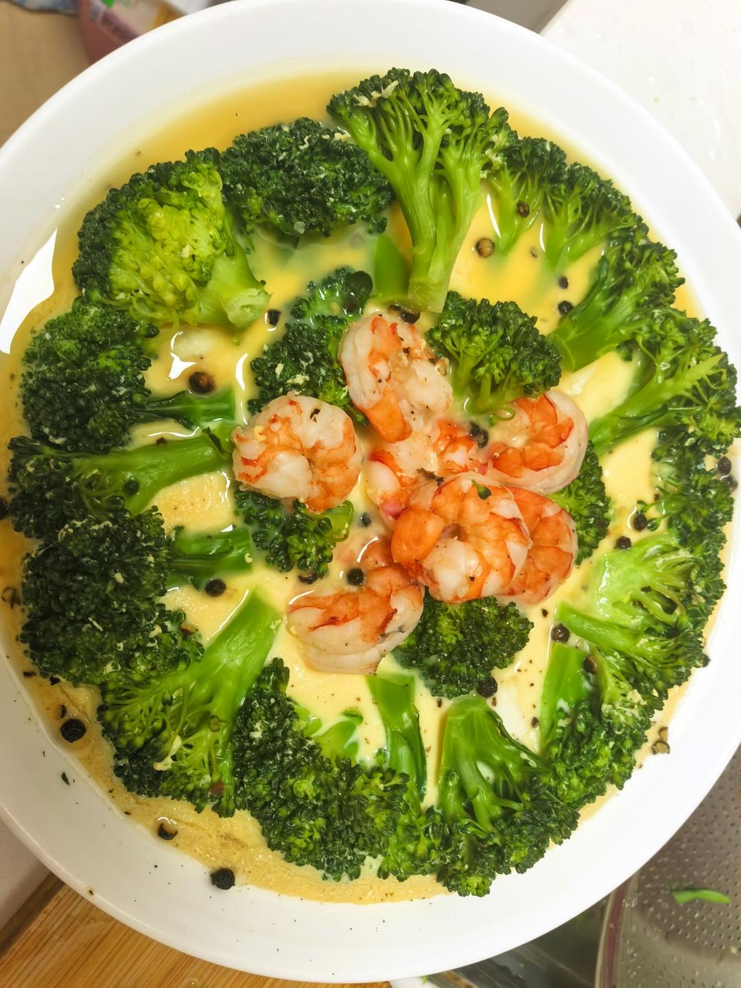 虾仁西兰花豆腐蒸蛋！爆炸好吃！