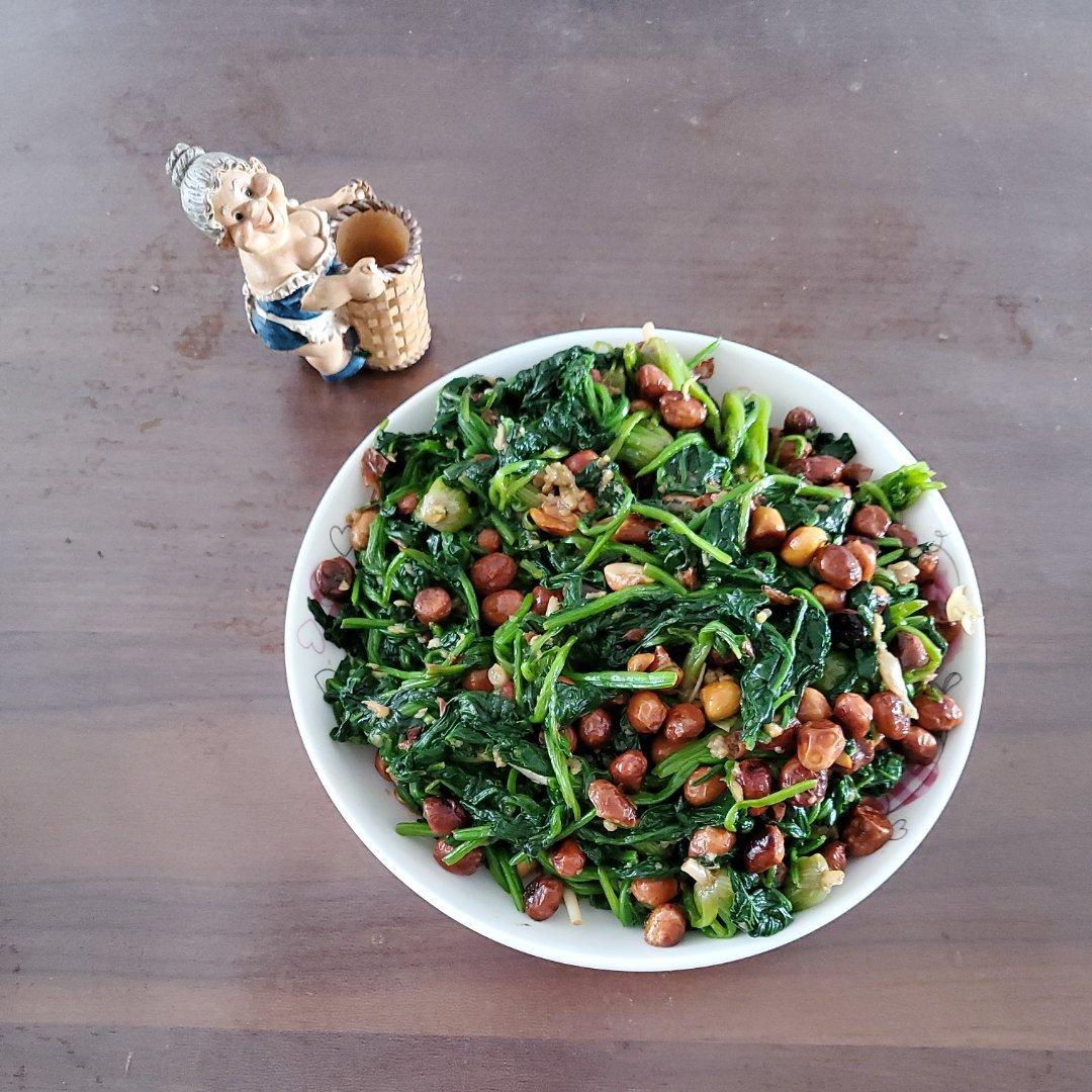 成漫做的凉菜零食老醋菠菜花生米