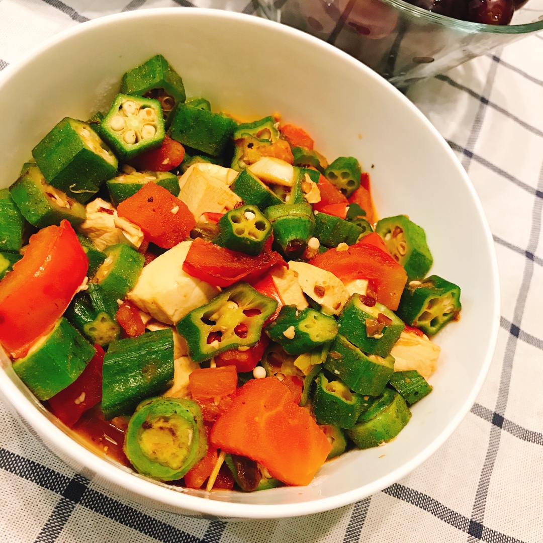 【健康三餐】味噌秋葵炒豆腐