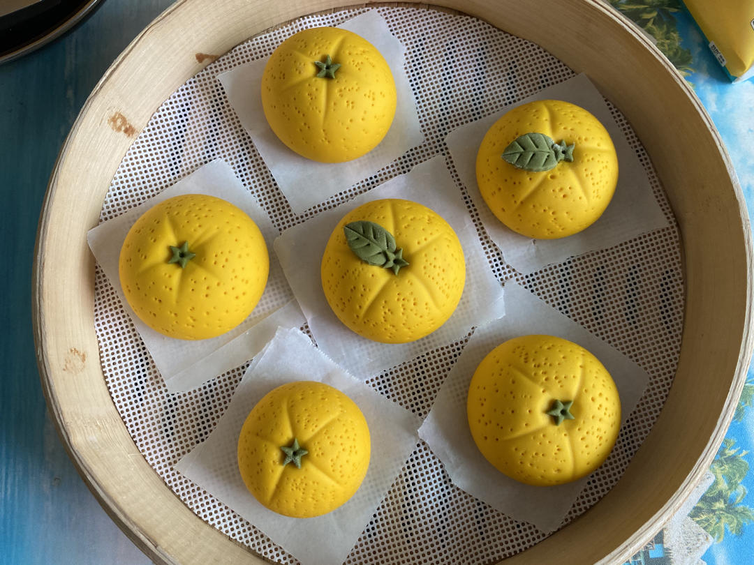 可剥皮的橘子🍊卡通果蔬仿真橘子造型馒头