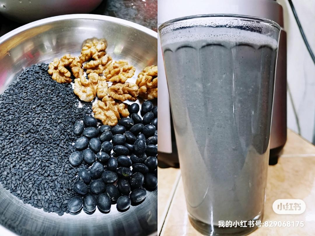 黑芝麻核桃黑豆浆的做法