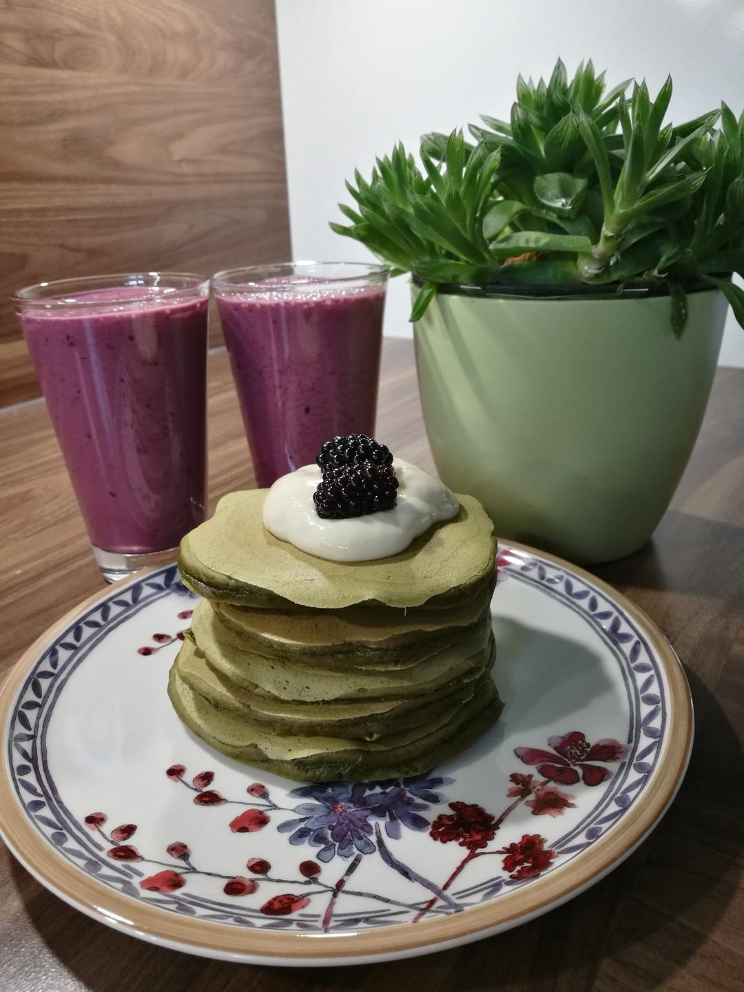 茬早餐8—抹茶松饼（无油）