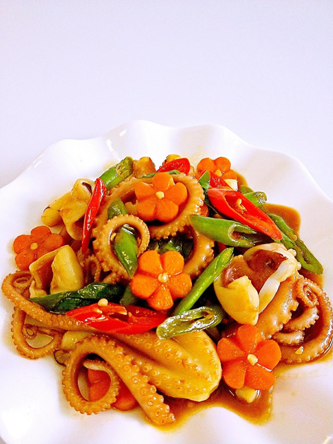 洳家花仙子做的辣炒章鱼