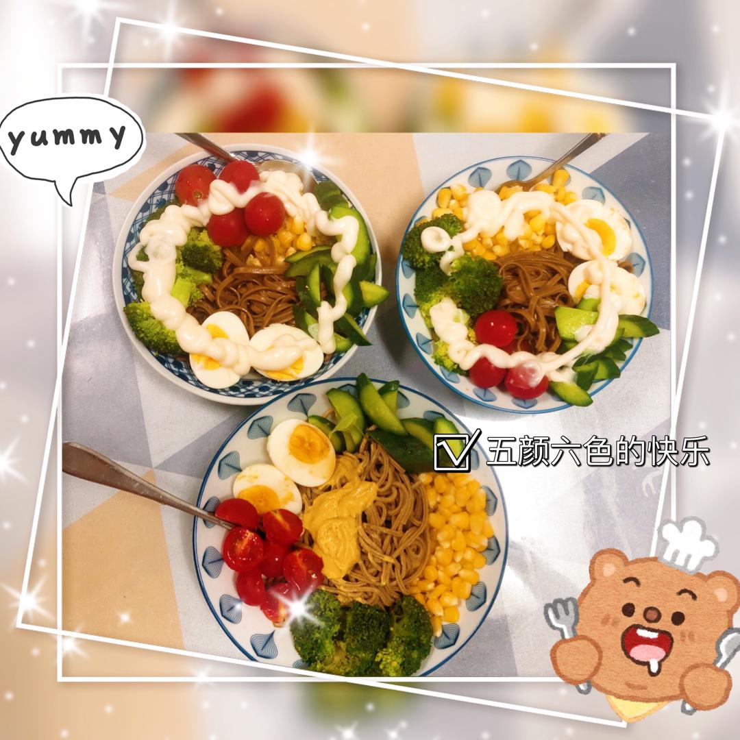 全麦面条低脂零糖沙拉的做法