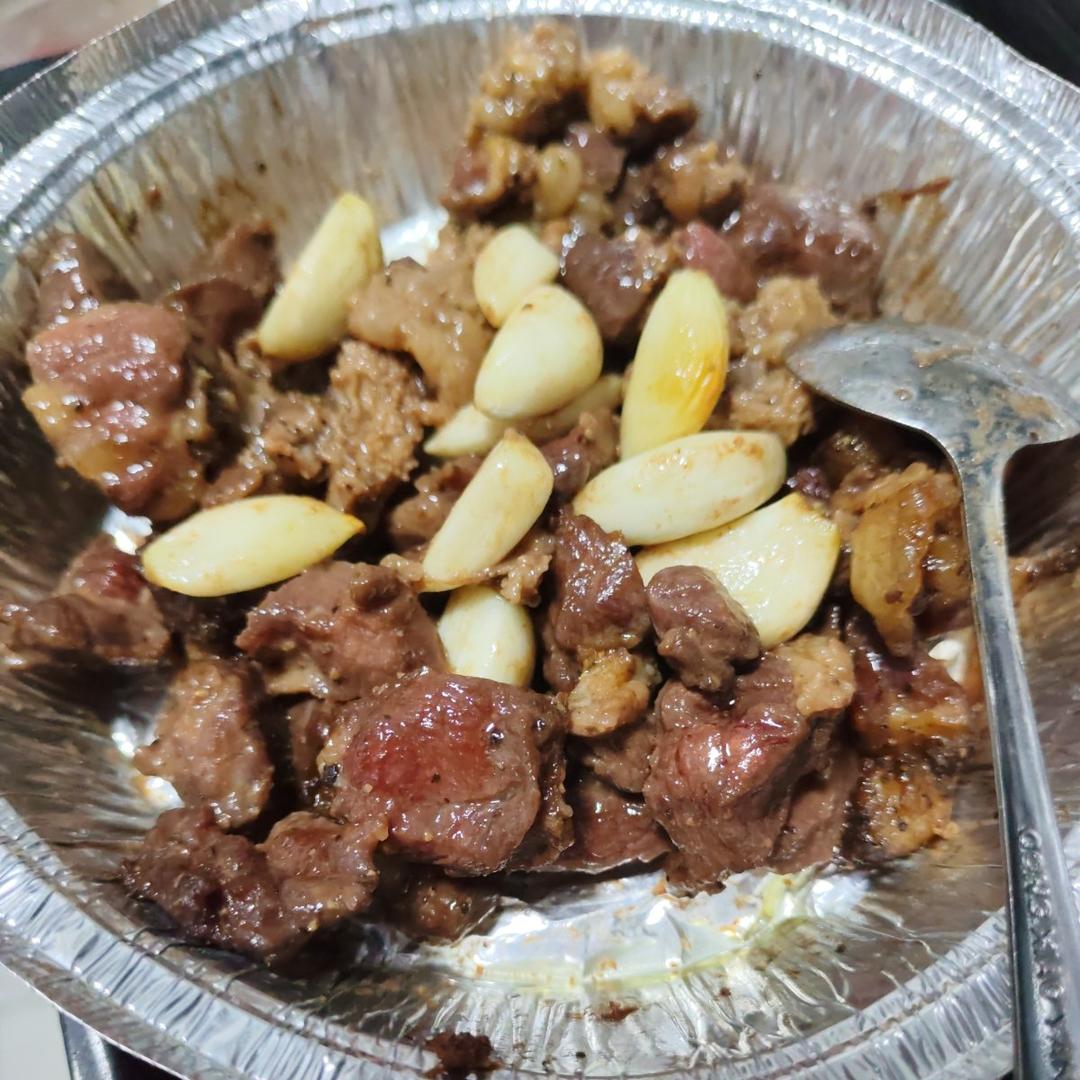 蒜香牛肉粒 空气炸锅版