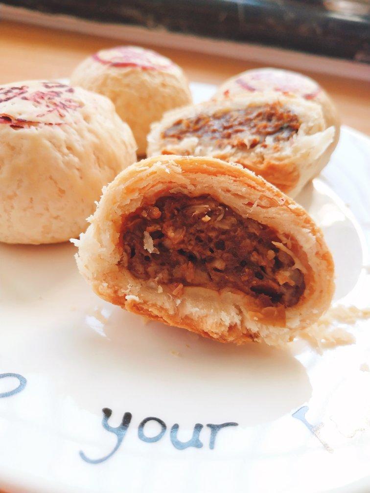 传统苏式鲜肉月饼(大包酥)皮薄肉大酥掉渣简单易操作『附视频』平底锅、烤箱等4种做法