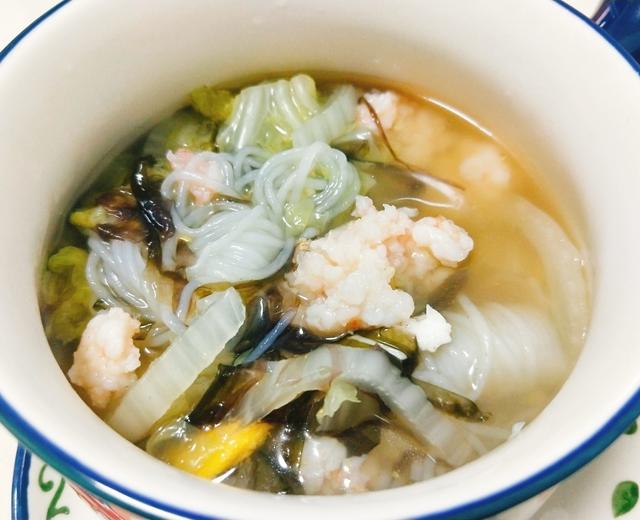 低脂管饱 白菜虾滑汤😋的做法