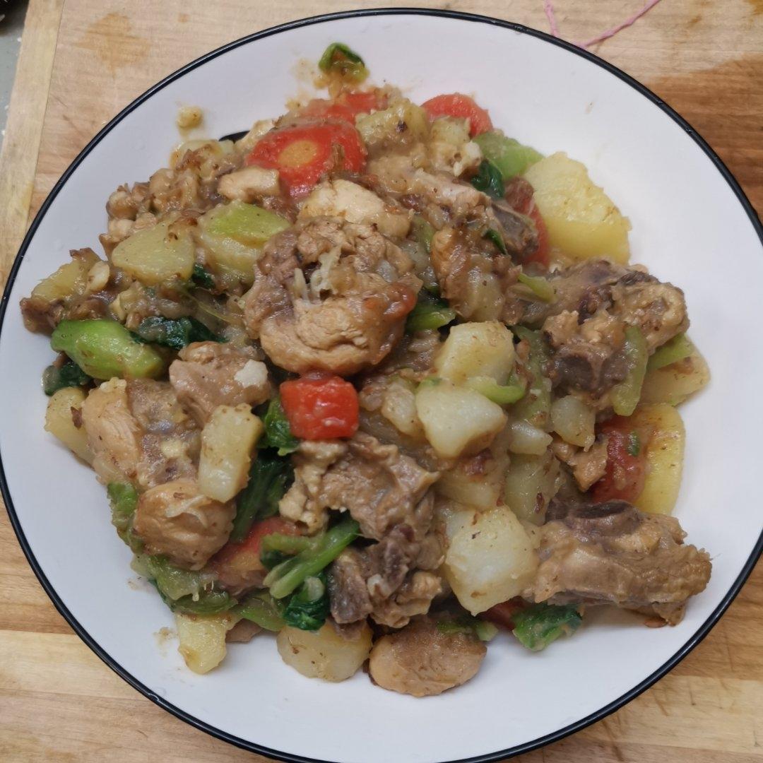 琵琶鸡腿烧土豆