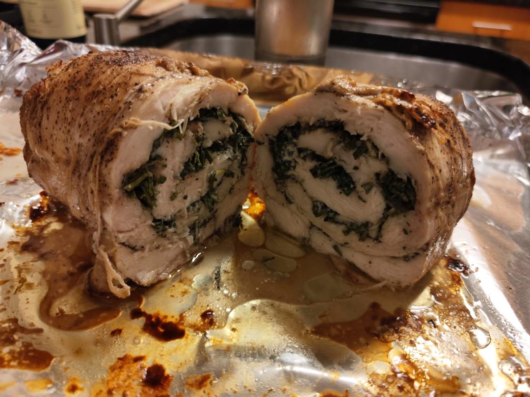|感恩节特辑|·主菜·香草火鸡胸肉卷配苹果覆盆子酱