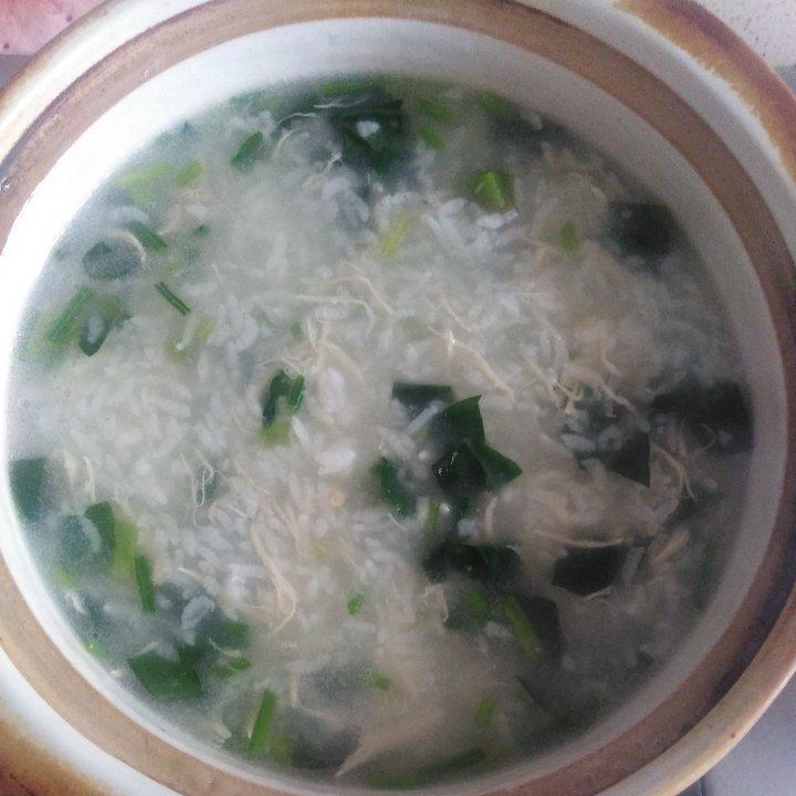 鸡丝菠菜粥