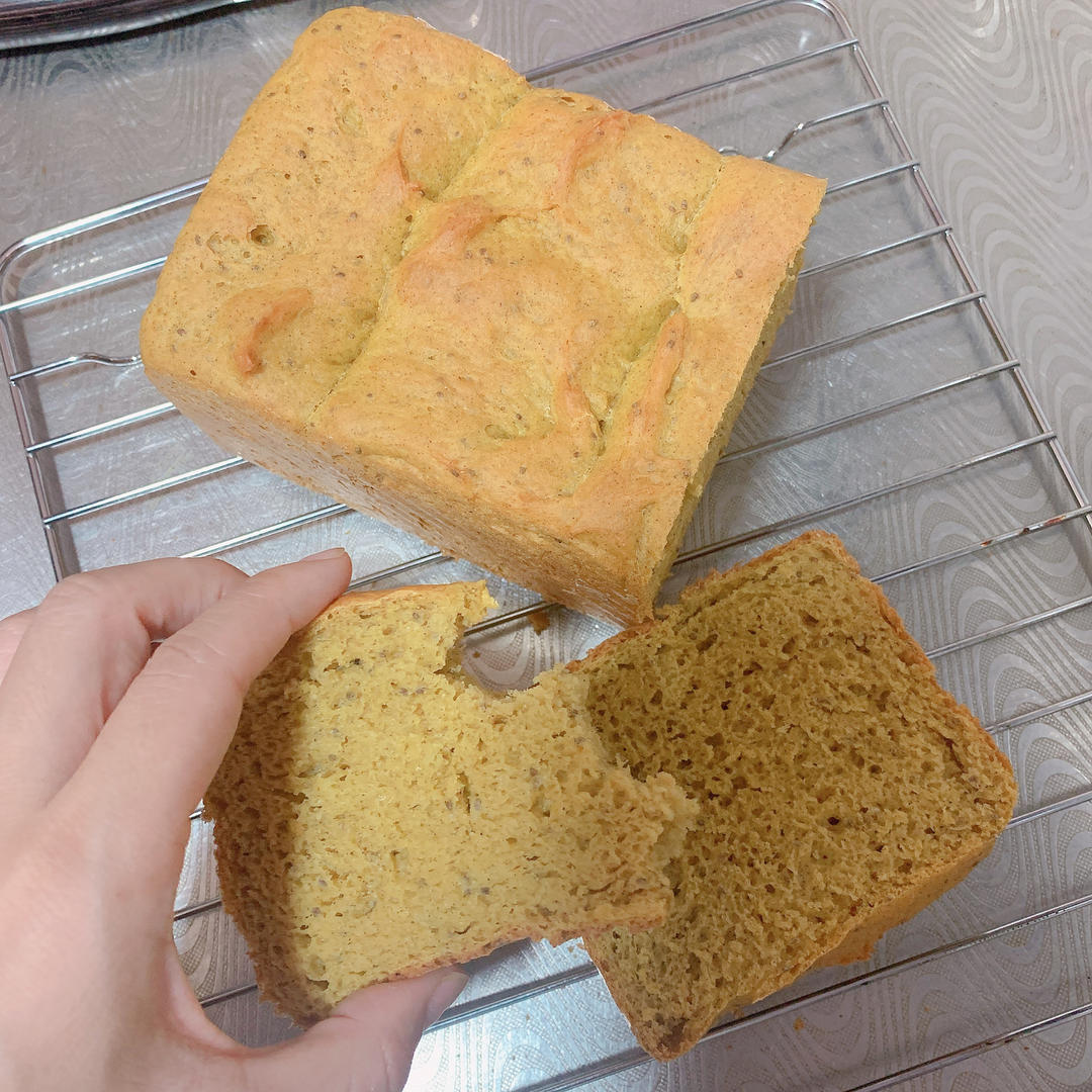 无糖少油 全麦南瓜吐司 一次发酵 【健康烘培】