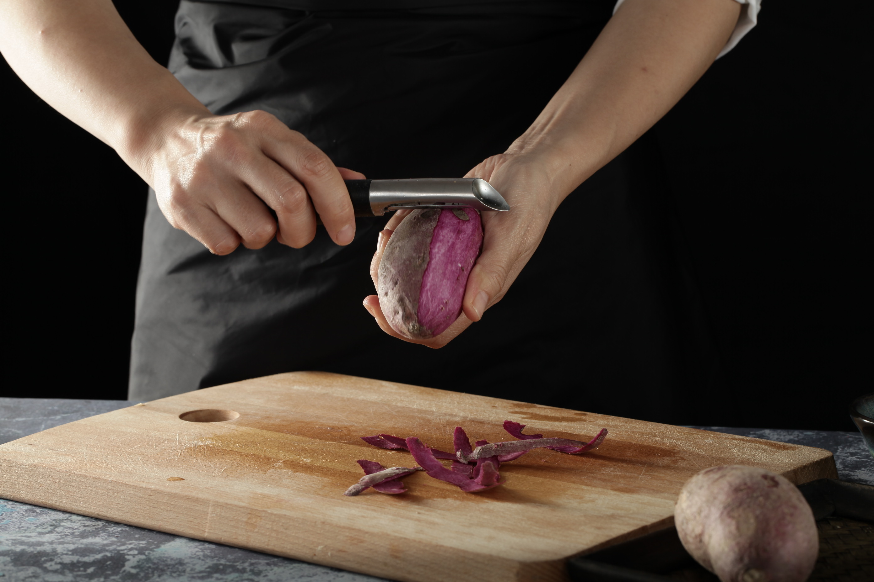 daogrs M6s搪瓷蒸烤箱：烤紫薯条的做法 步骤3