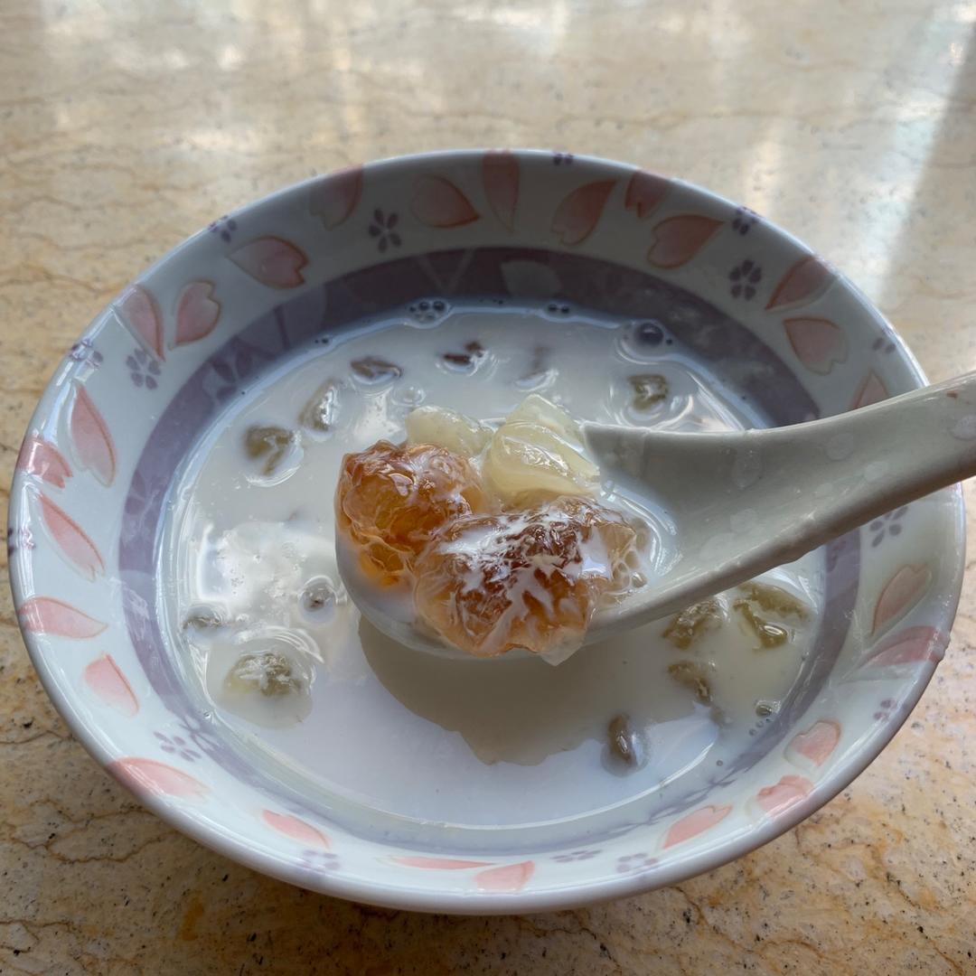 牛奶炖桃胶