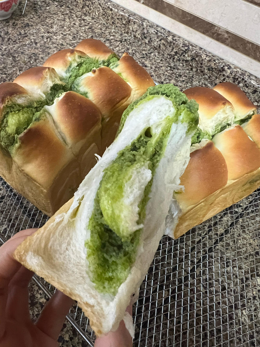 抹茶奶酥小金砖（70%中种吐司）