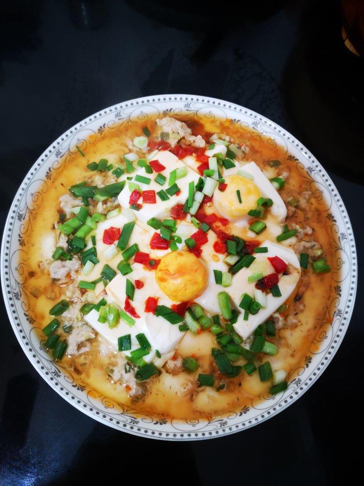【豆腐肉糜抱蛋】肉饼蒸蛋的豪华做法，零难度！