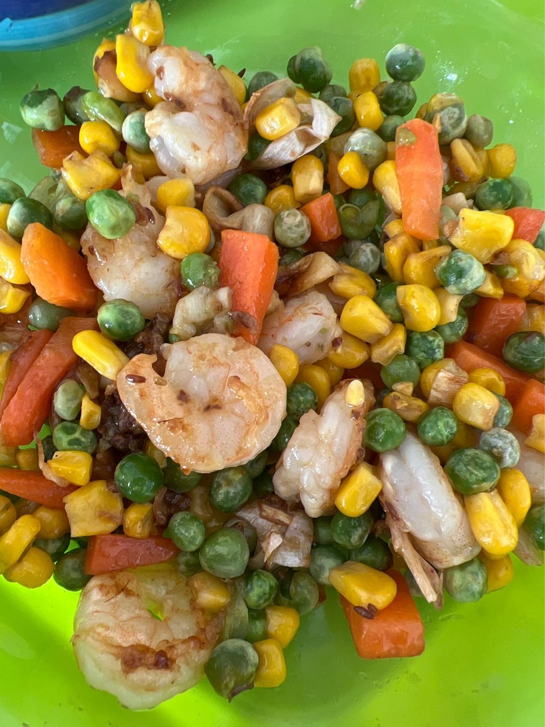 什锦玉米粒虾仁🍤🌽🥕