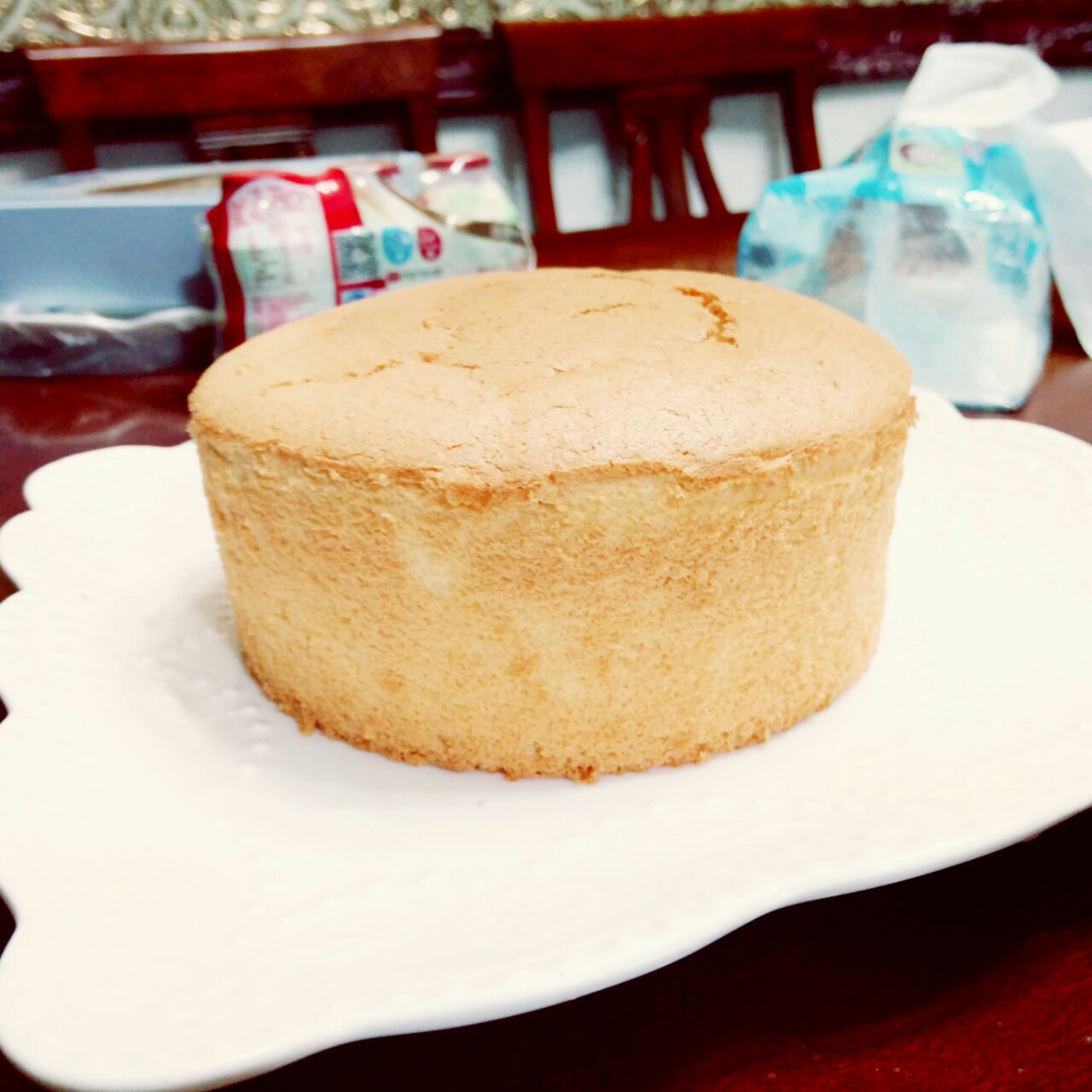 6寸原味戚风蛋糕