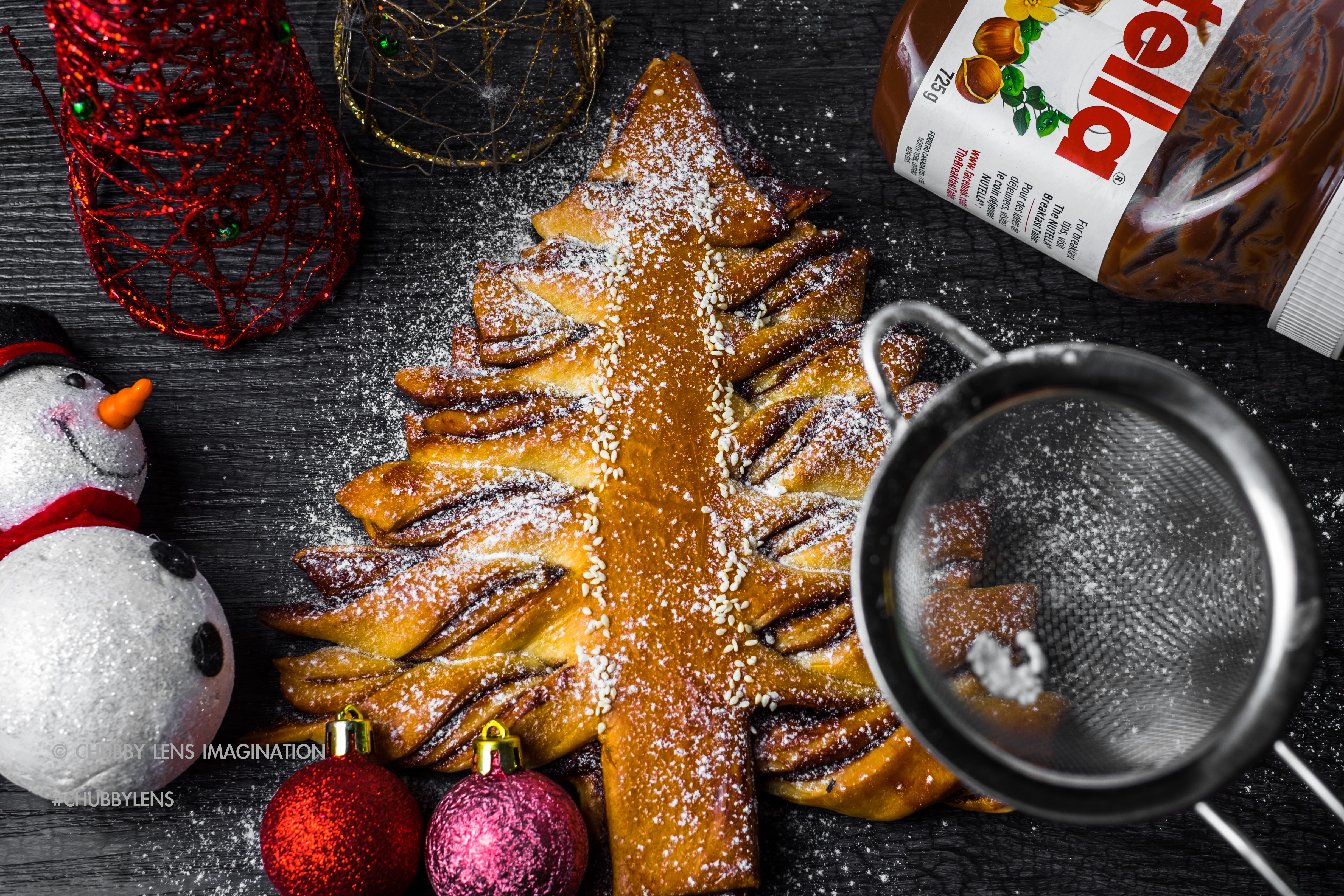 榛子酱圣诞树扭扭卷 - Nutella Christmas Tree的做法
