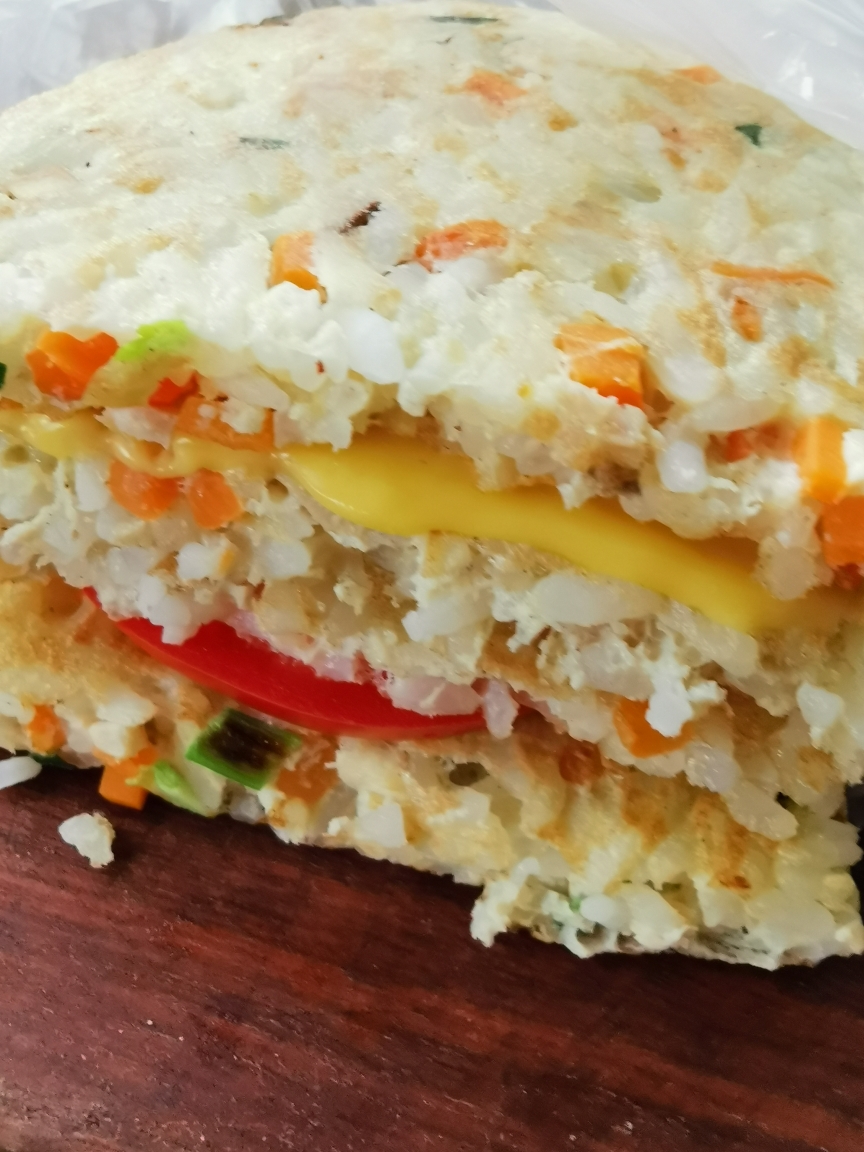 快手早餐系列——米饭三明治的做法