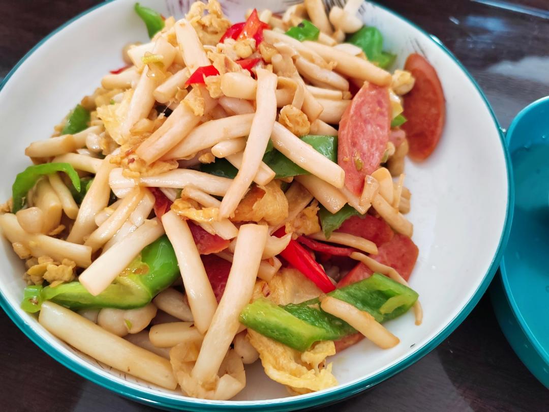 白玉菇炒火腿