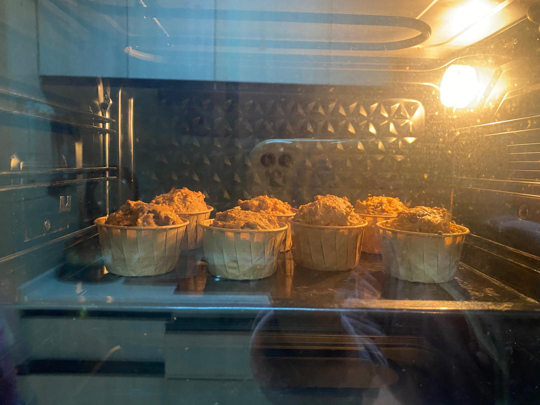 无糖海盐香蕉夹心花生酱燕麦快手马芬【健康主食】