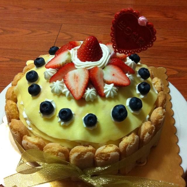 芒果千层裱花蛋糕的做法