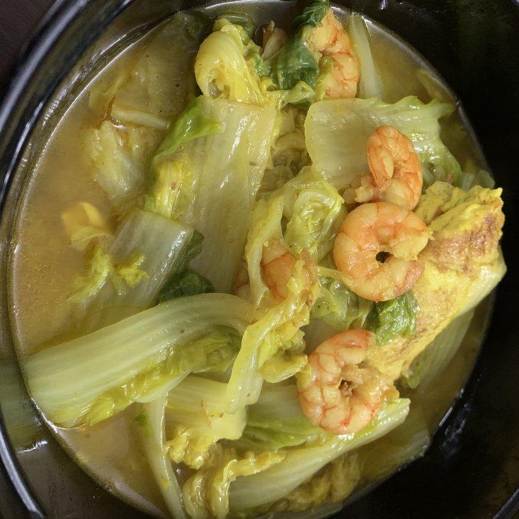 咖喱大虾娃娃菜