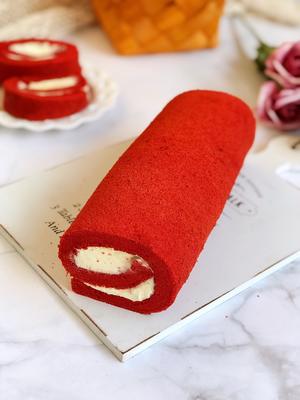 红曲粉就能调出正红色的红丝绒蛋糕卷的做法 步骤15