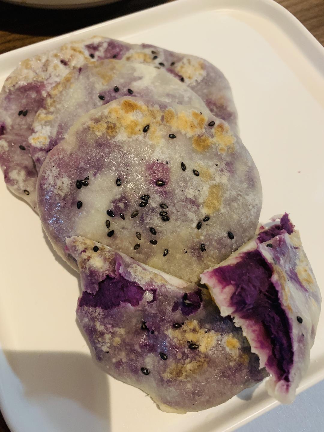 奶香紫薯饼的做法