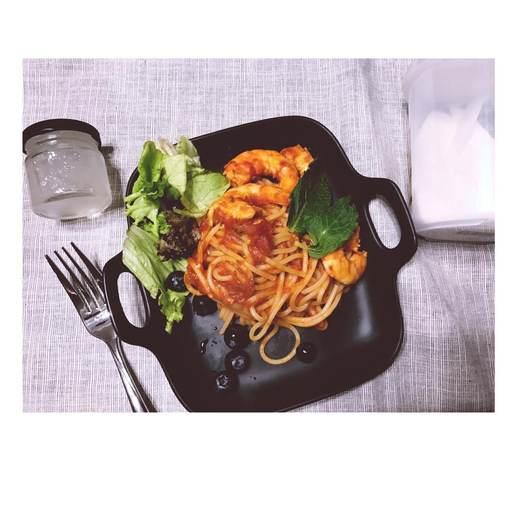 虾仁番茄意大利面