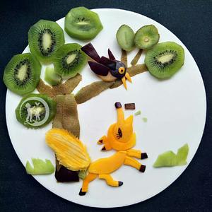 分享趣味水果拼盘【狐狸和乌鸦】的做法 步骤8