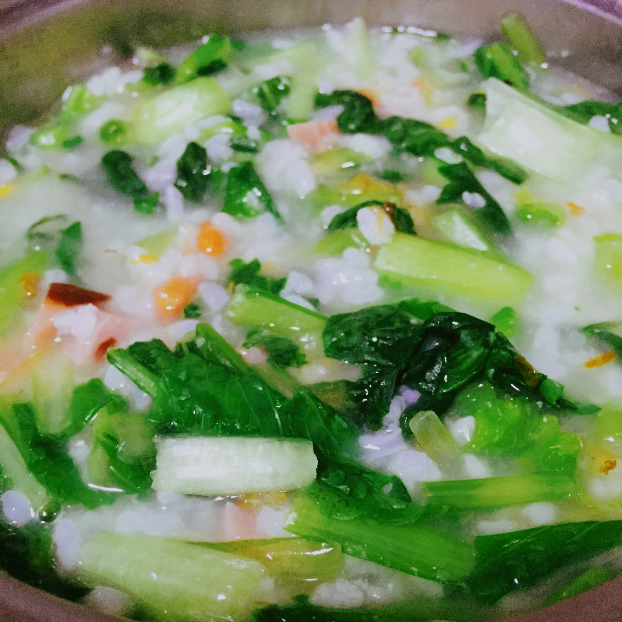 violemon做的小白菜虾皮粥