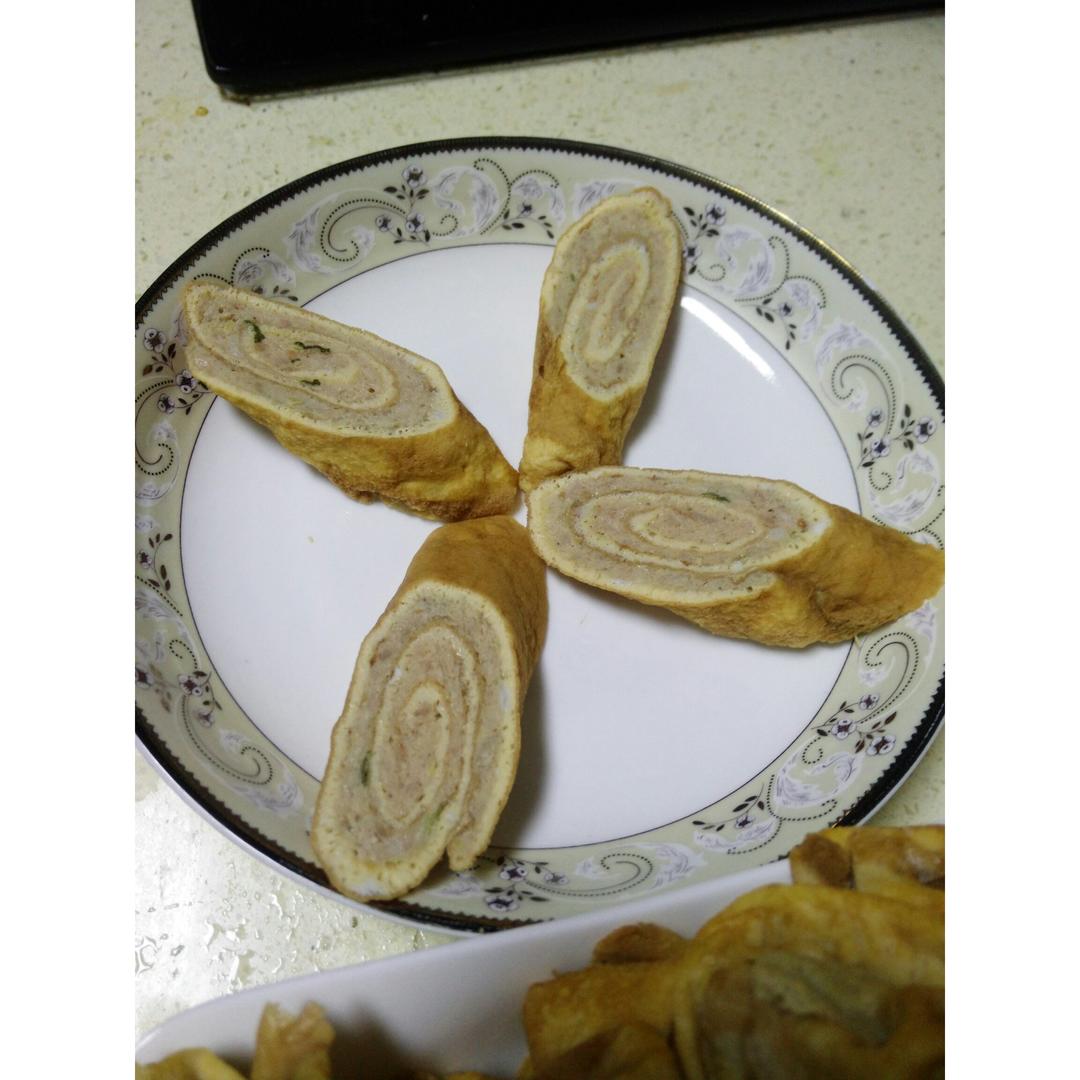 老爸的手艺---蒸肉蛋卷