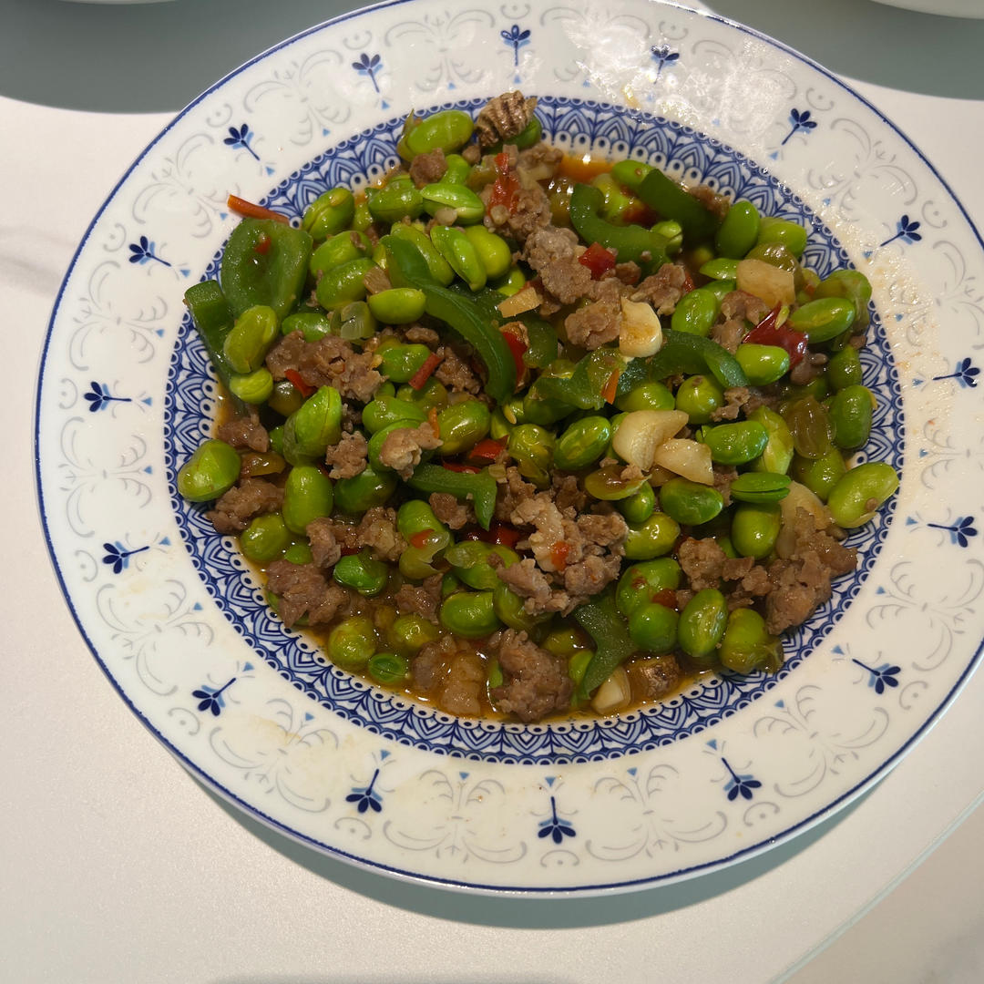 超级下饭菜，毛豆炒肉片