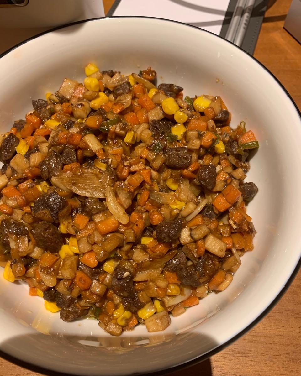 黑椒杏鲍菇牛肉粒
