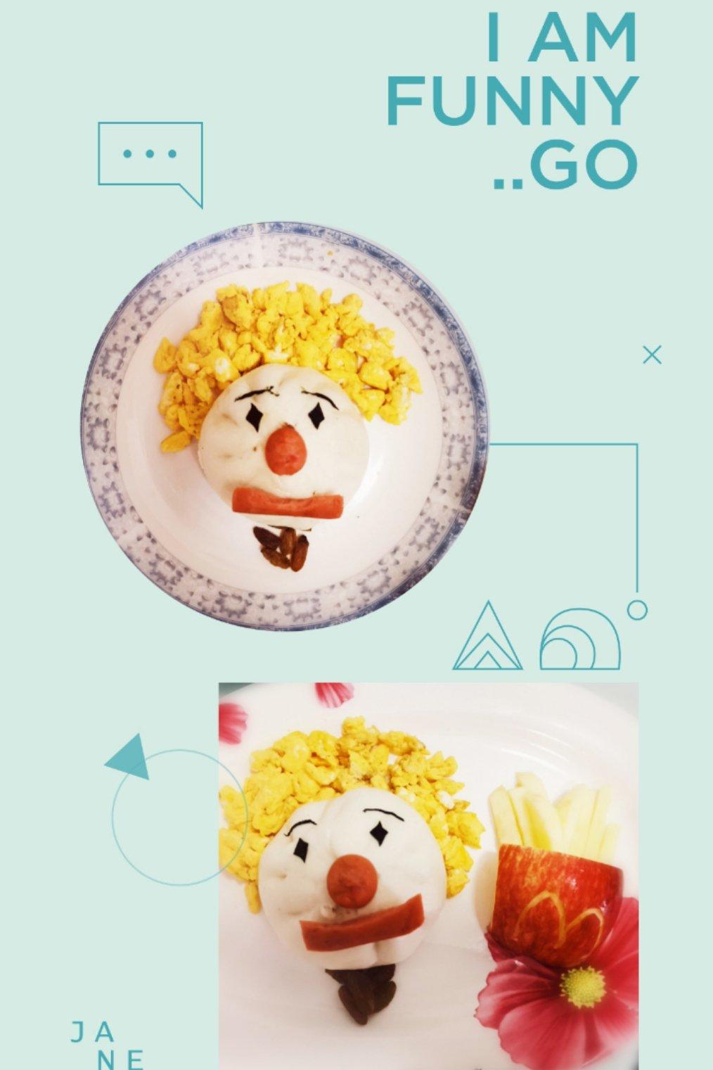 趣味早餐摆盘——麦当劳叔叔肉包