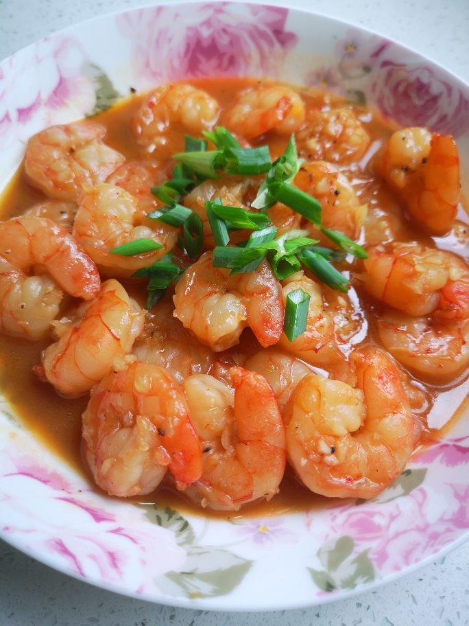 蒜茸黄油煎大虾/黑虎虾仁