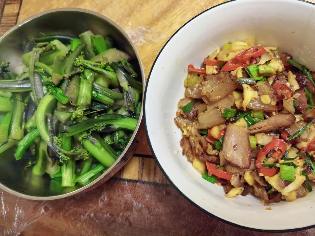 萝卜干炒腊肉（湘菜）新增腊肉快速去咸的方法