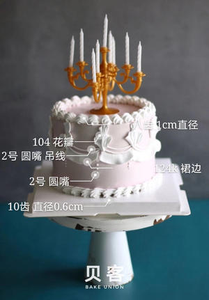 复古蛋糕含抹面技术，5种裱花技法的做法 步骤16