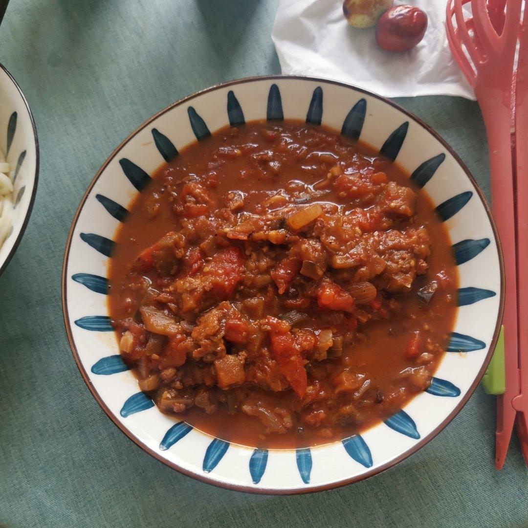 茄子西红柿卤面