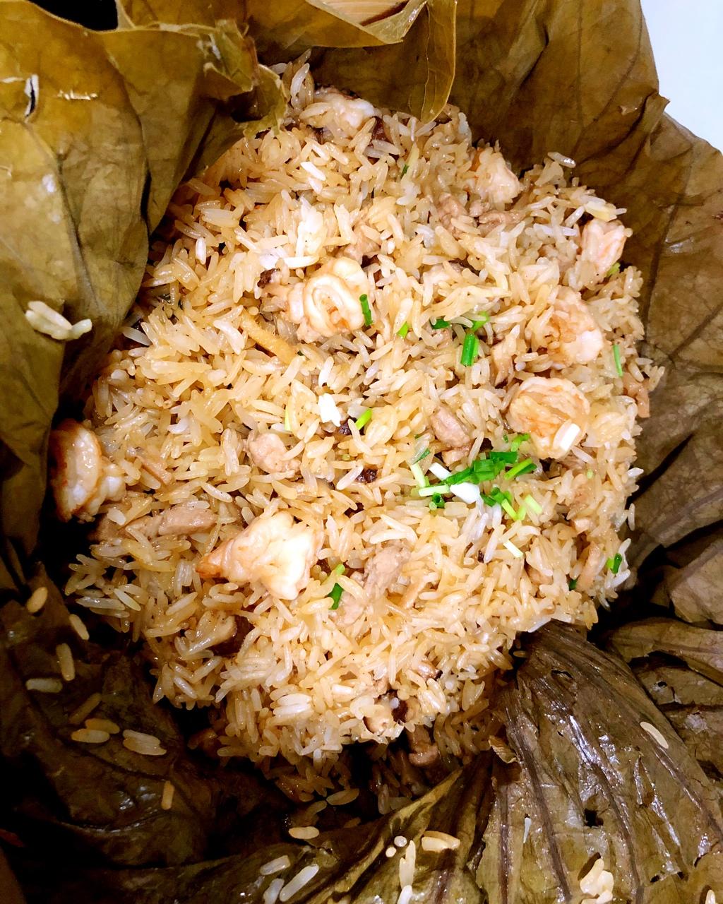 灿烂还是灿烂90做的软糯清香荷叶饭