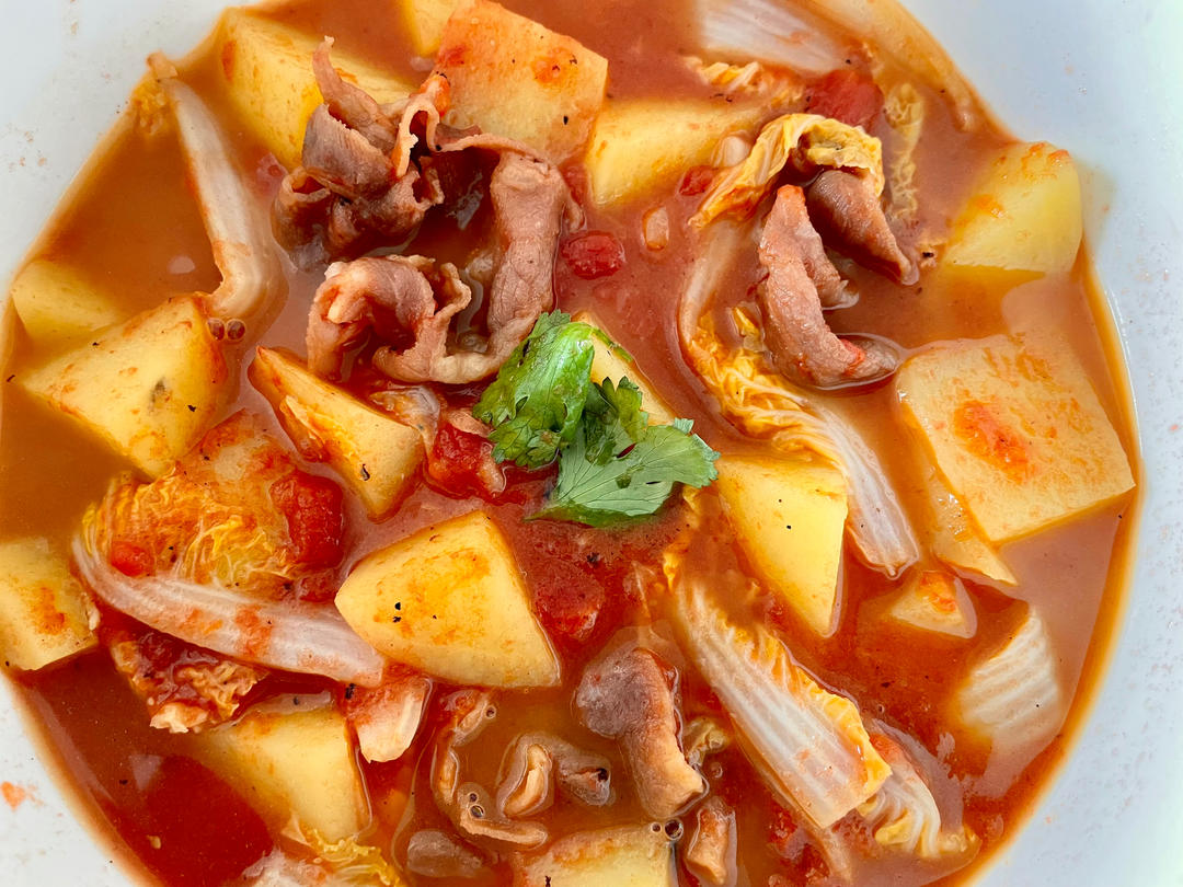 好喝开胃❗️连汤汁都不剩的番茄土豆肥牛汤。