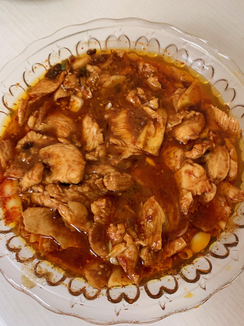 椒麻水煮鸡肉片