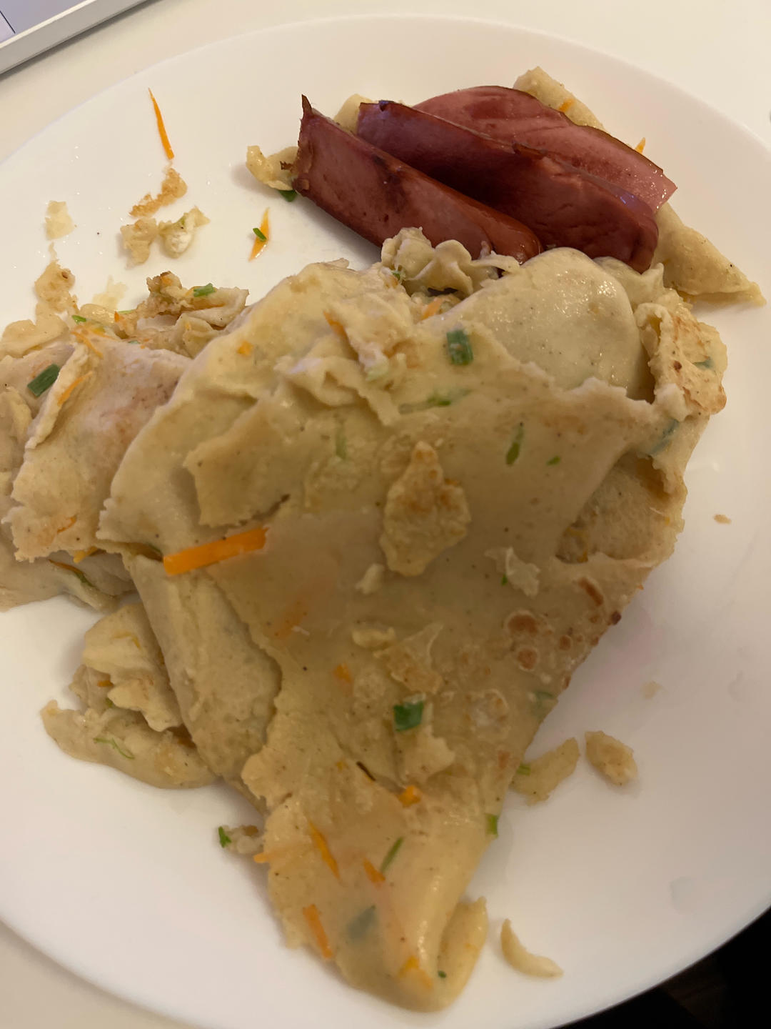 胡萝卜葱花鸡蛋饼