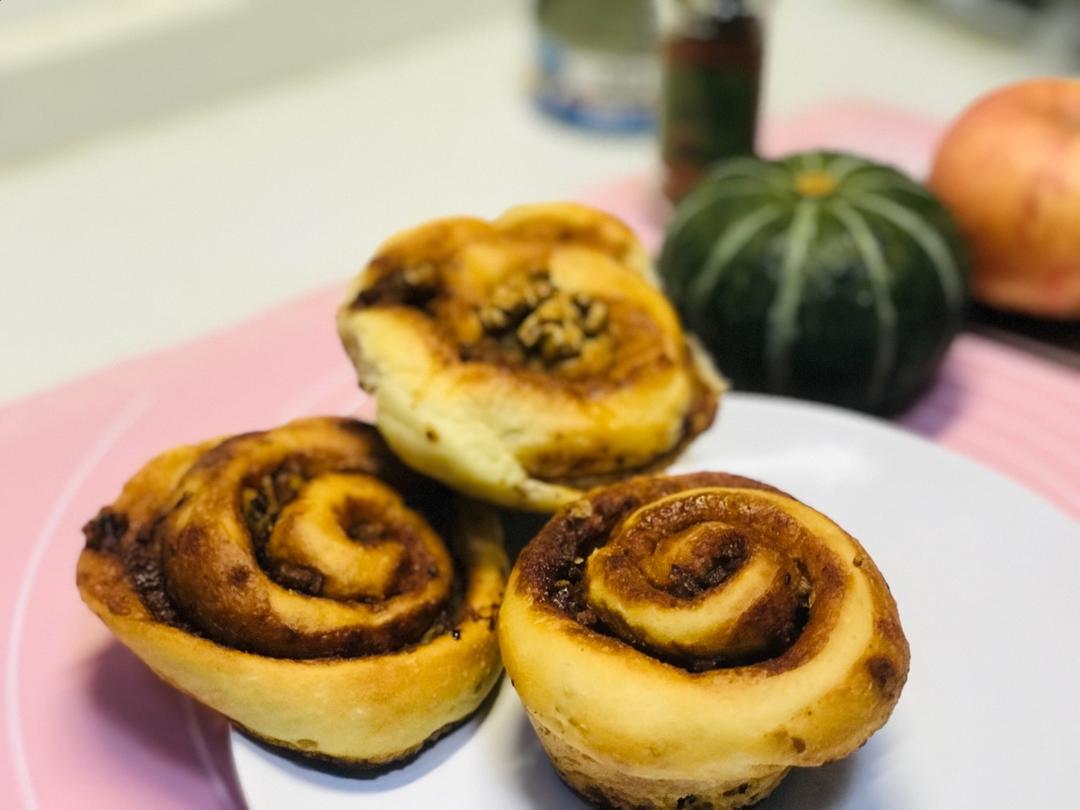 欧式巧克力核桃面包