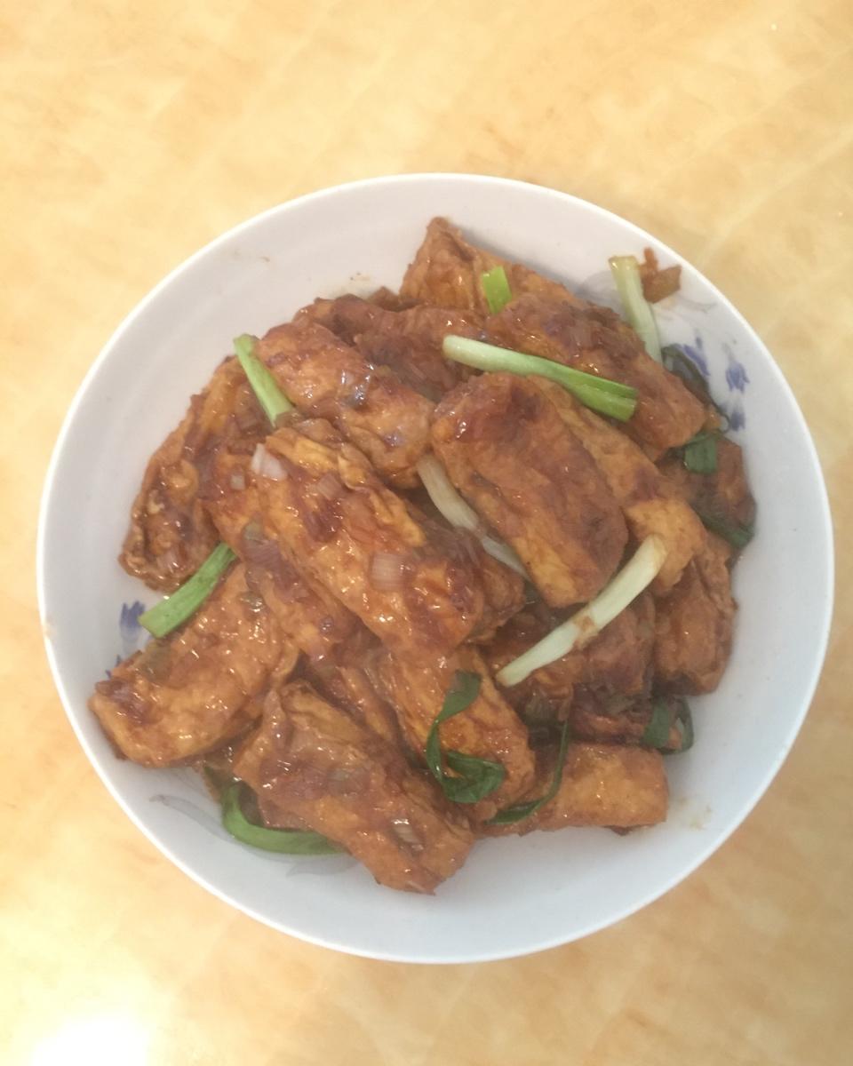葱烧豆腐