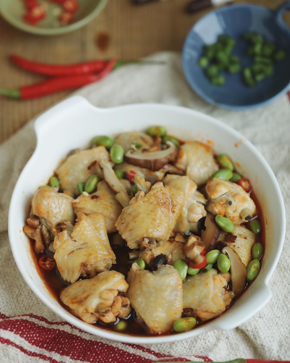 健康又美味的老干妈毛豆蒸鸡翅❗️蒸箱食谱