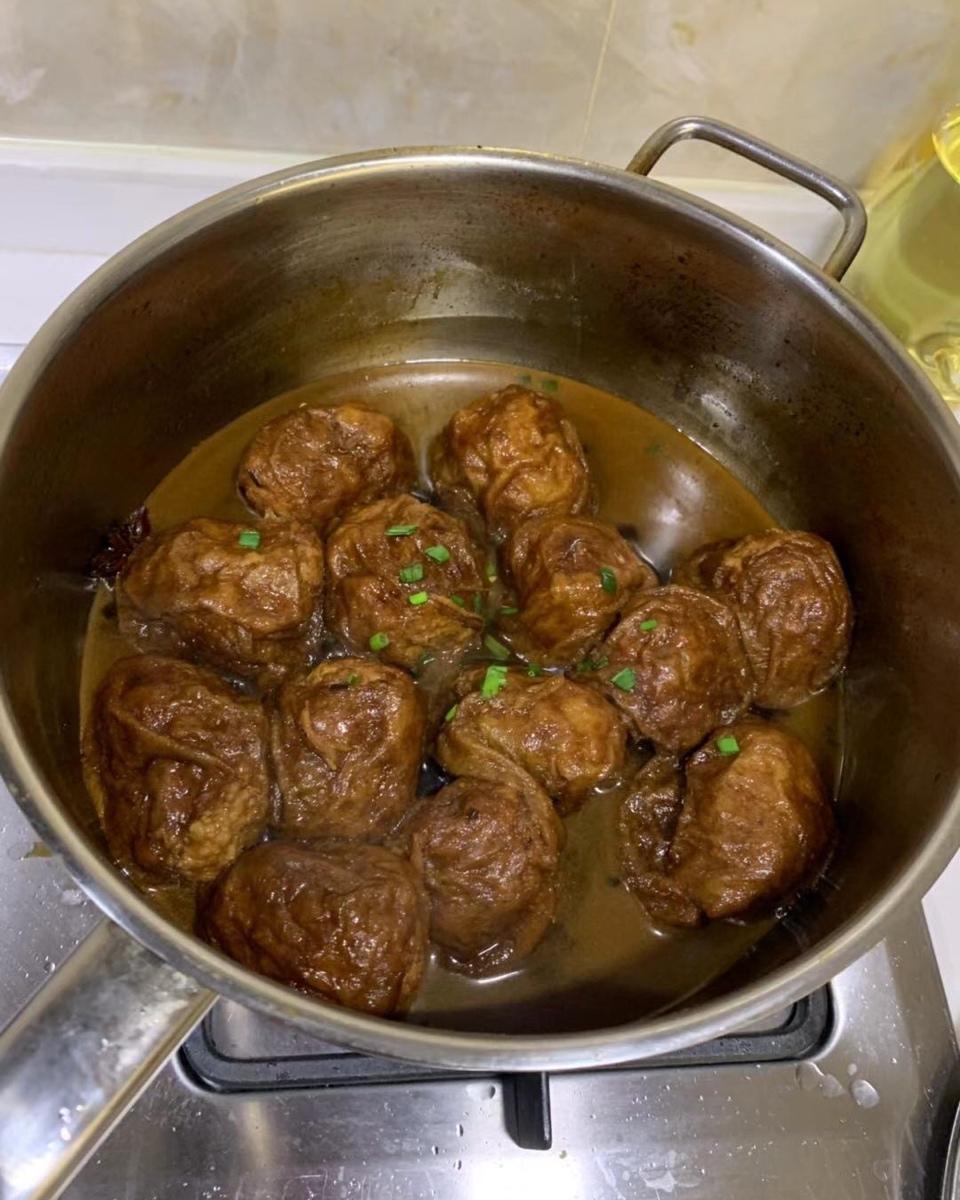 红烧油面筋塞肉