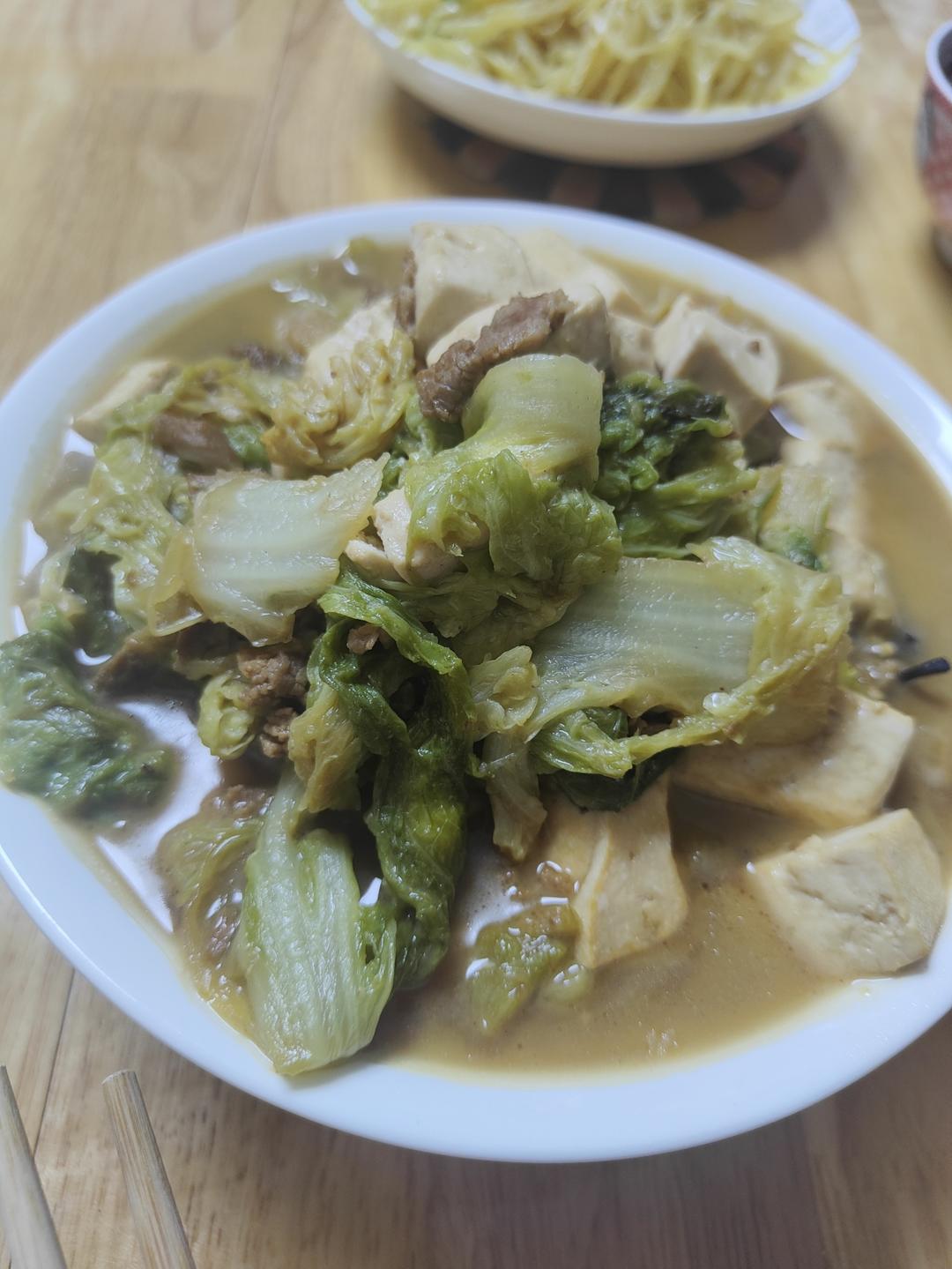 冬季最爱的家常菜！大白菜炖大豆腐或干豆腐